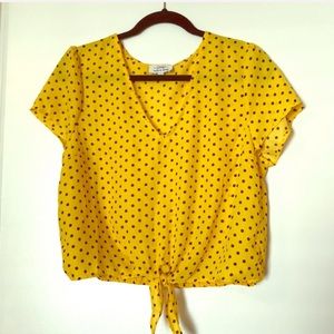 Twine & string yellow polka dot top